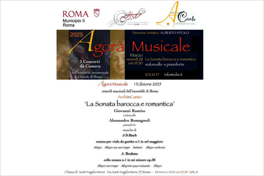 Terzo Concerto della Rassegna Agorà Musicale - La Sonata Barocca e Romantica